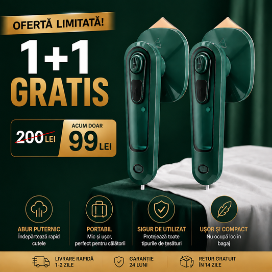 CreaseFix™ - Fierul portabil care scapă rapid de hainele șifonate